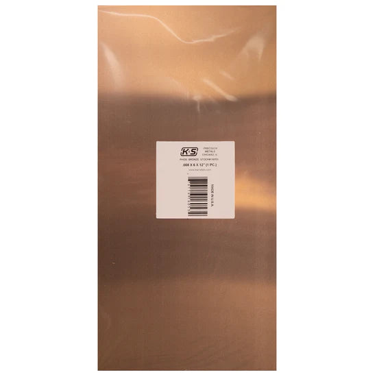 K&S Phosphorus Bronze Sheet: 0.008" Thick x 6" Wide x 12" Long (1 Piece) - Metal - K&S Precision Metals