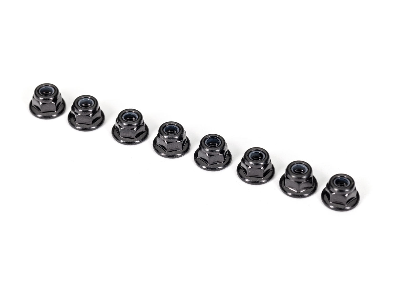 Traxxas 3 mm Flanged Nylon Black Locking Nuts (8)