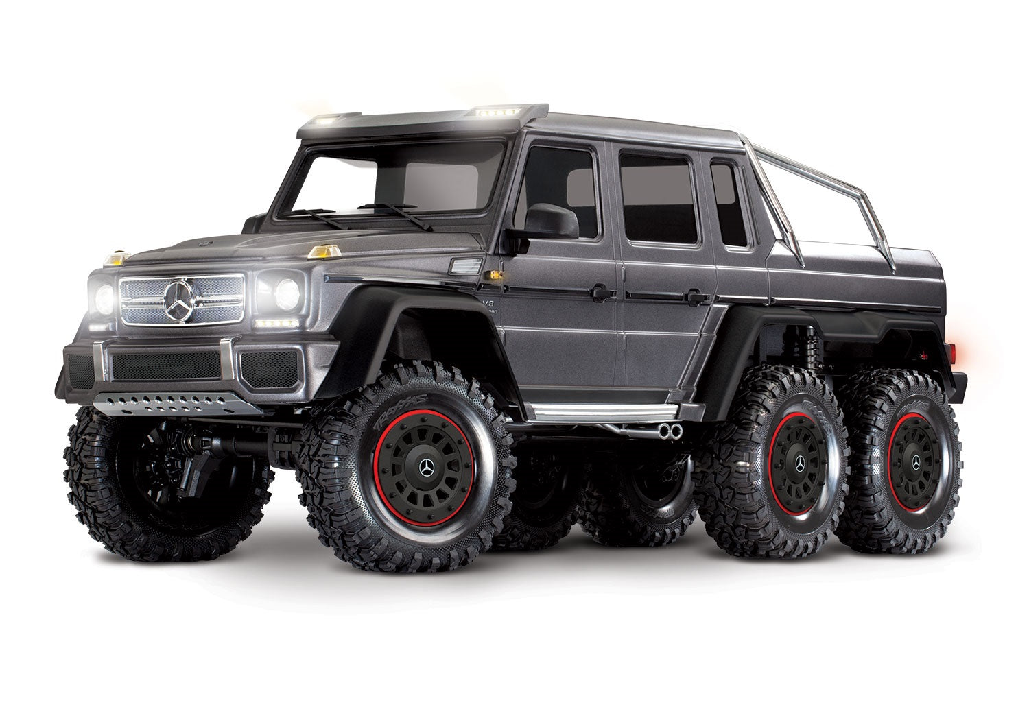 Traxxas TRX-6 1/10 6x6 Trail Crawler w/Mercedes-Benz G 63 AMG Clipless Body (Silver) w/TQi 2.4GHz Radio - - Traxxas