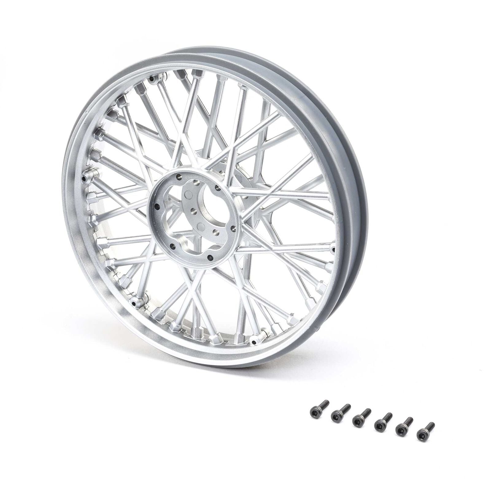 Losi Promoto-MX Front Wheel Set (Satin Chrome) - - Horizon Hobbies, Inc.