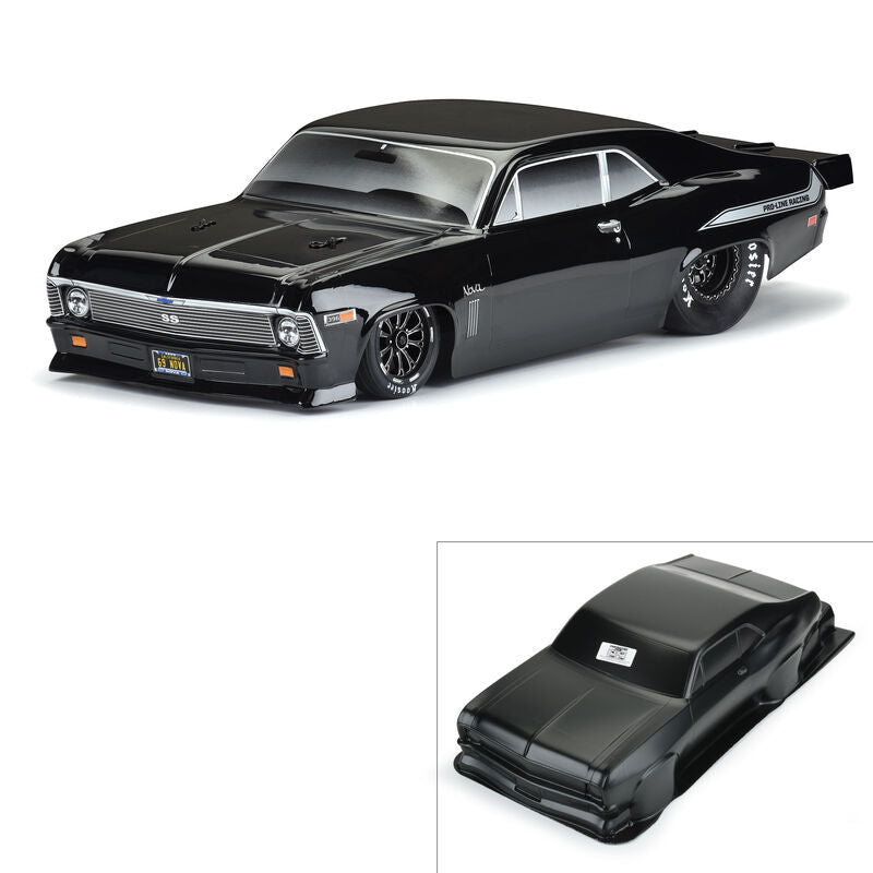 Pro-Line 1969 Nova Short Course No Prep Drag Racing Body (Black) (Tough-Color) - - Horizon Hobbies, Inc.