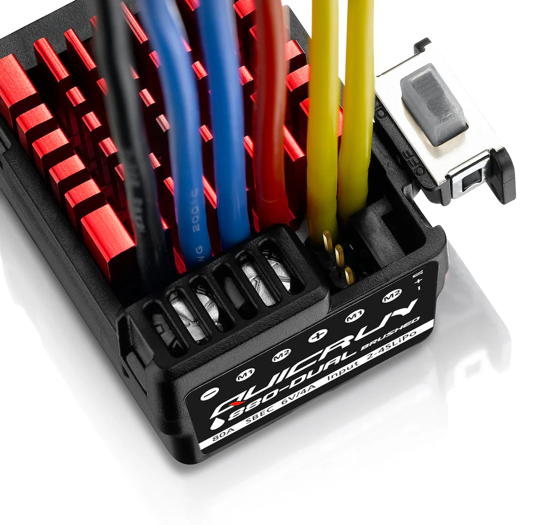 Hobbywing QuicRun 880 Waterproof Dual Brushed Crawling ESC - - HobbyWing North America