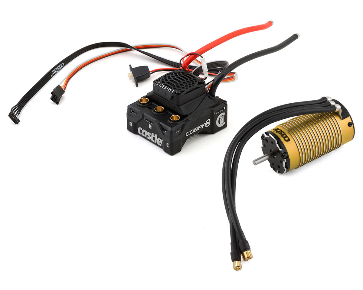 Castle Creations Cobra 8 6S 1/8 Scale Brushless Motor & ESC Combo (2200Kv) w/1515 V2 Sensored Motor (Limited Edition Gold) - - Castle Creations