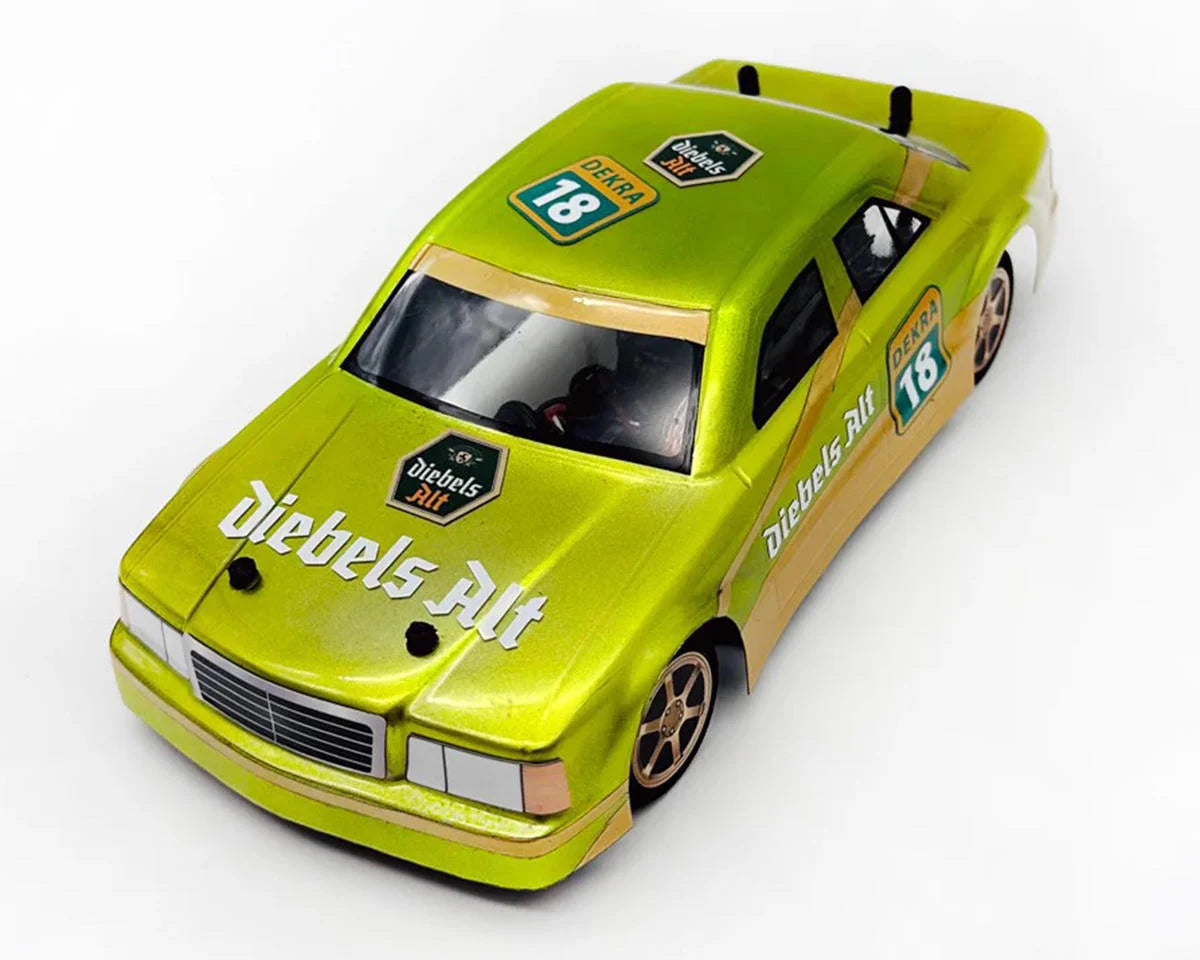 HackFab 1/18 Benz 190-E Micro-B Conversion Body (Clear) (150mm Wheelbase) - - AMain Distributing