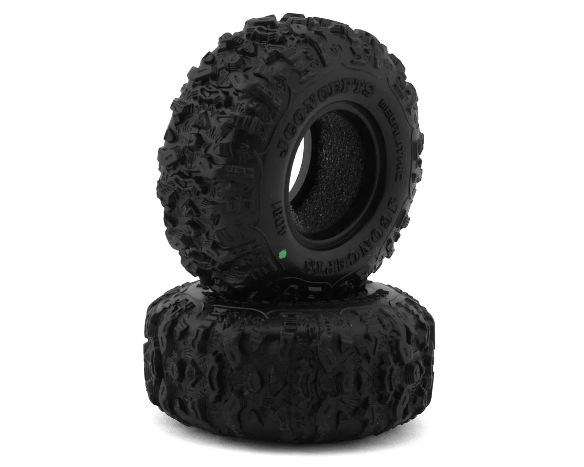 JConcepts Megalithic 1.0" Micro Crawler Tires (2) (57mm OD) (Green) - - AMain Distributing