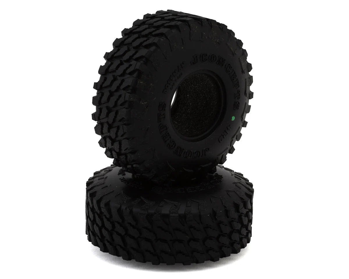 JConcepts Bossman 1.0" Micro Crawler Tires (63mm OD) (2) (Green) - - AMain Distributing