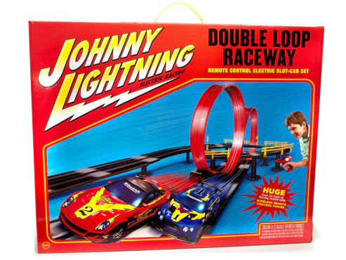 Auto World Johnny Lightning 24' Double Loop Raceway Remote Control Electric 1:43 Scale Slot Race Set - - BCY service