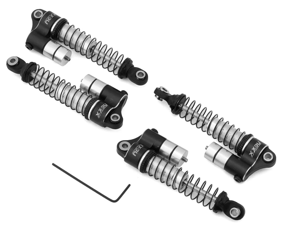 NEXX Racing Reservoir Aluminum Threaded Oil-Filled Shocks for Traxxas TRX-4M (4) - stpatty - AMain Distributing