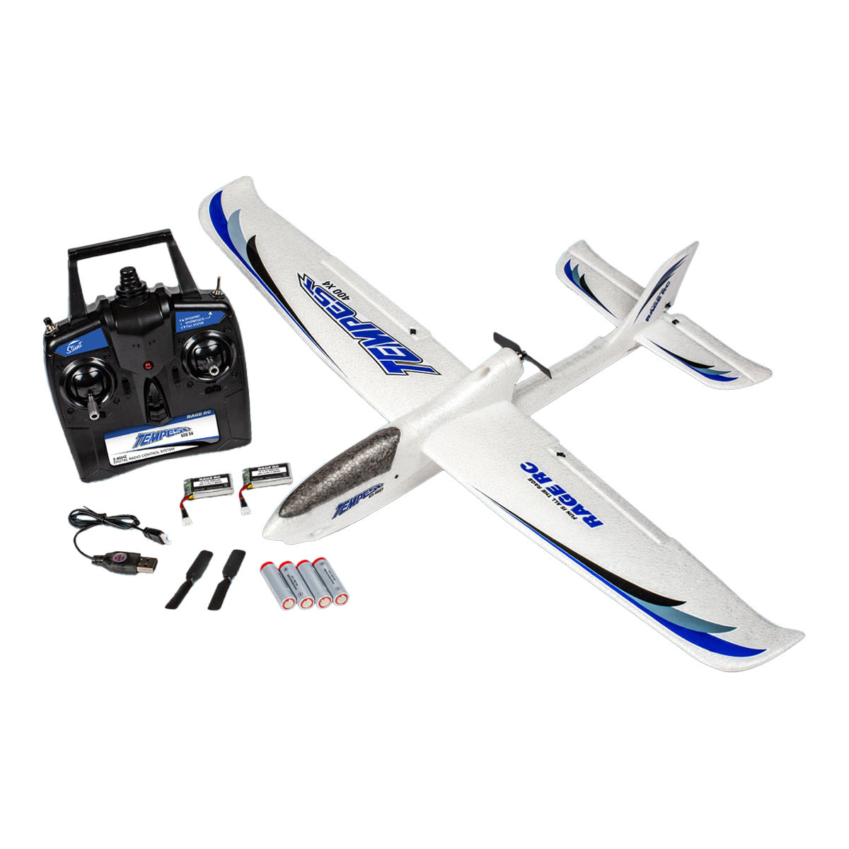 Rage RC Tempest 600 X4 Electric Powered RTF Airplane with PASS (Pilot Assist Stability Software) System - - HRP Distributing, Inc.