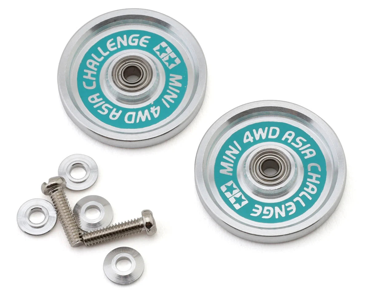 Tamiya JR HG 19mm Aluminum Ball-Race Limited-Edition Rollers Set (Ringless) (Asia Challenge/Green) - - AMain Distributing
