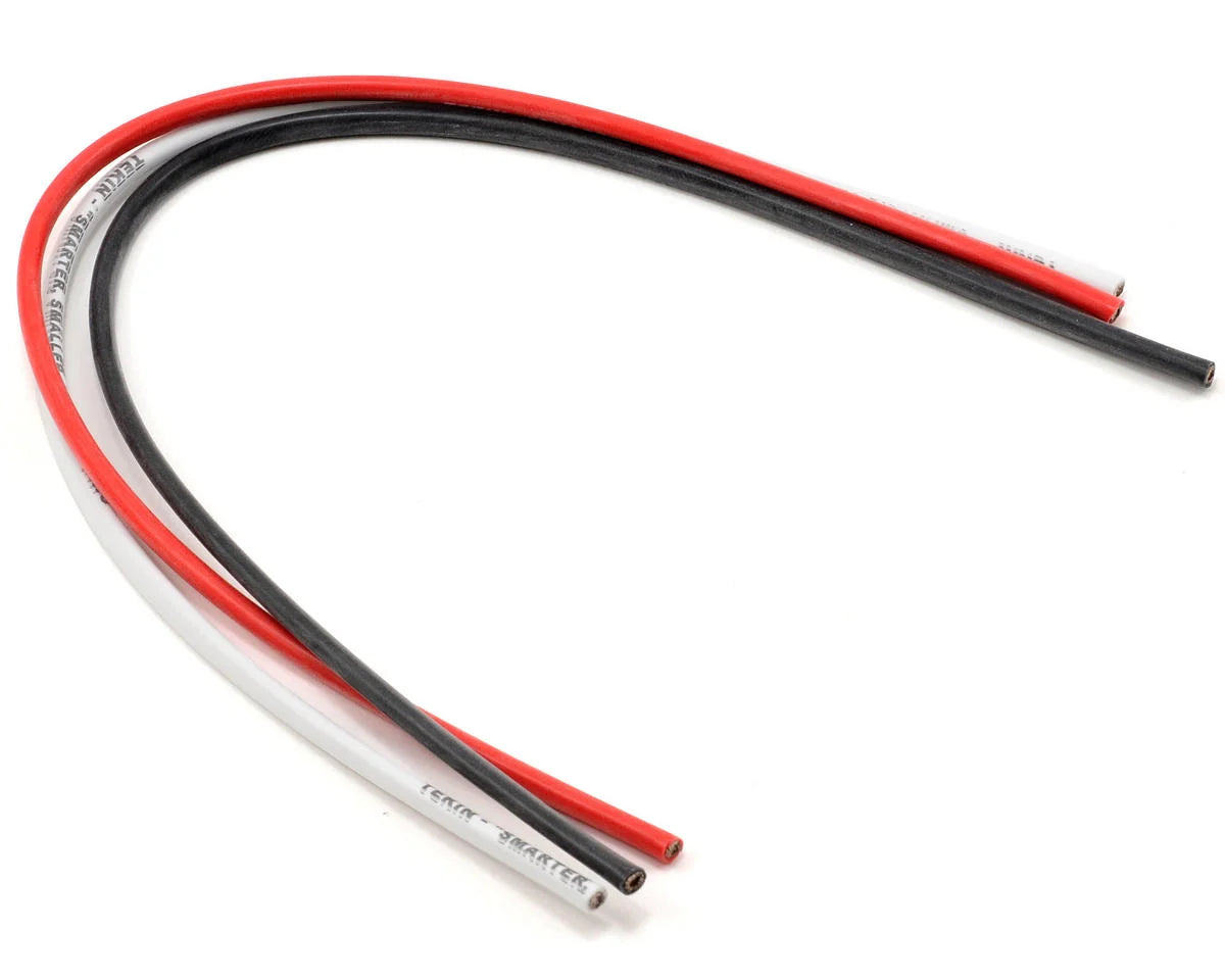 Tekin 12awg Silicon Power Wire Pack (Black/Red/White) (12") - stpatty - AMain Distributing