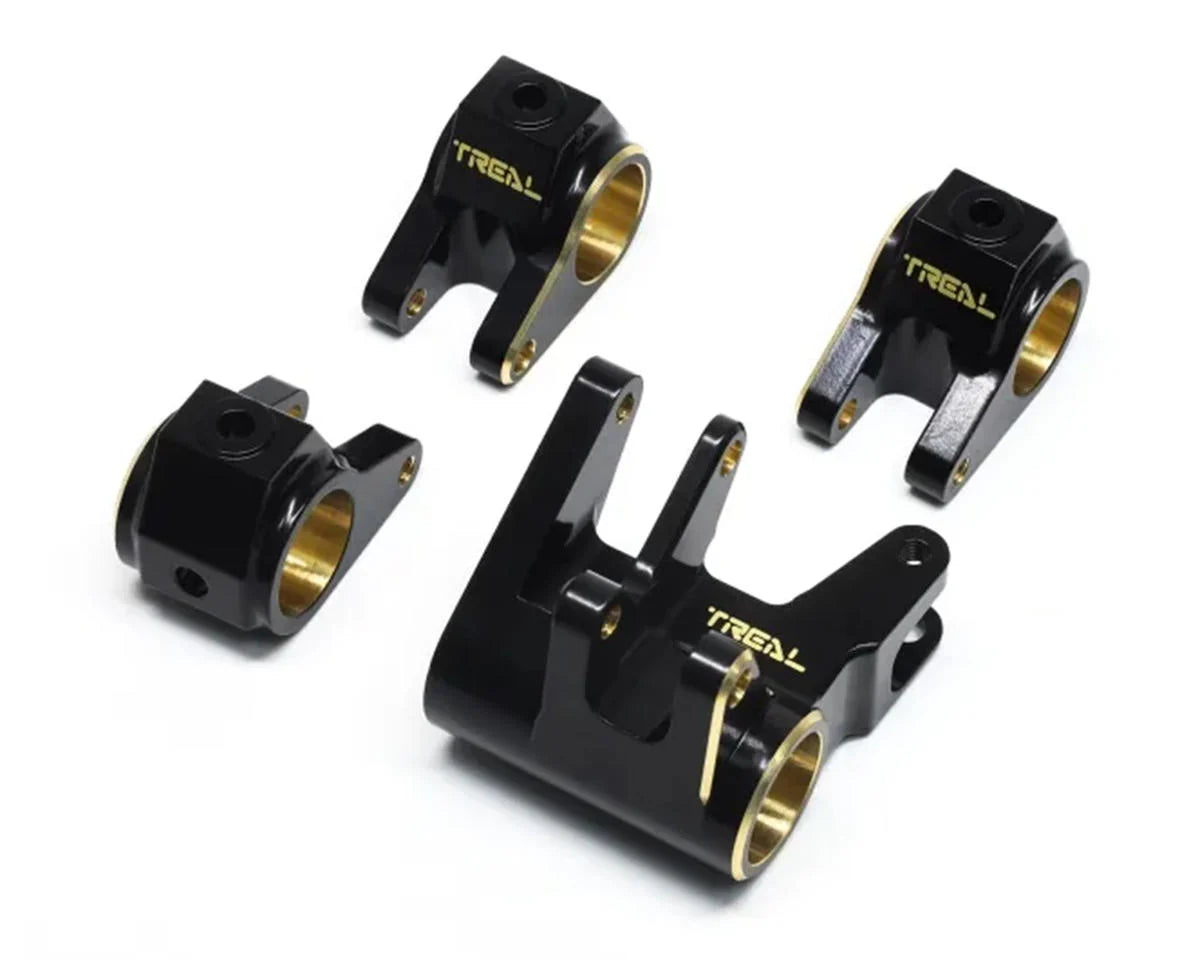 Treal Hobby Axial SCX10 Pro Brass Shock Link Mount Set (Black) (Front/Rear) (109g) - - AMain Distributing