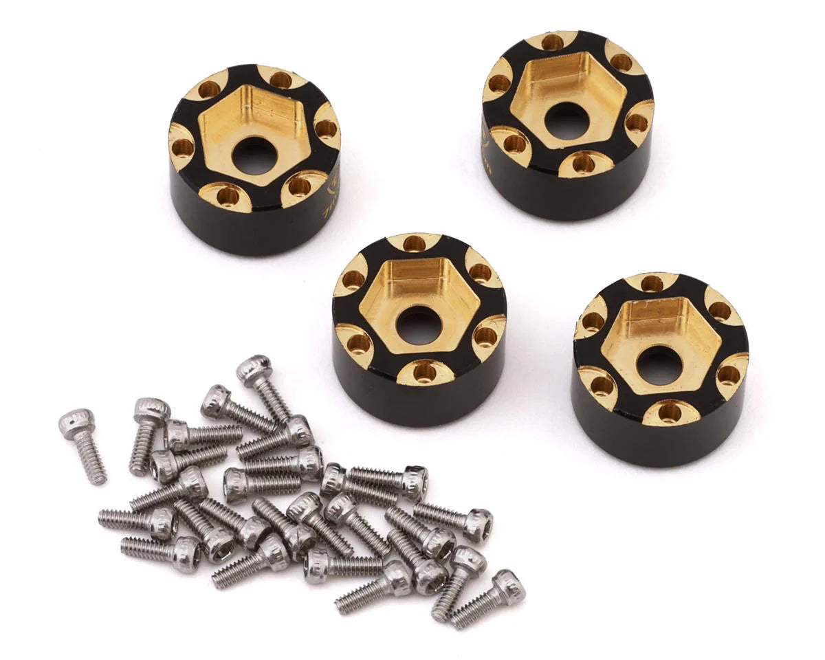 Treal Hobby Axial SCX24 1.0" Brass Beadlock Wheel Hub Spacers (4) (9mm) (4.4g) - - AMain Distributing