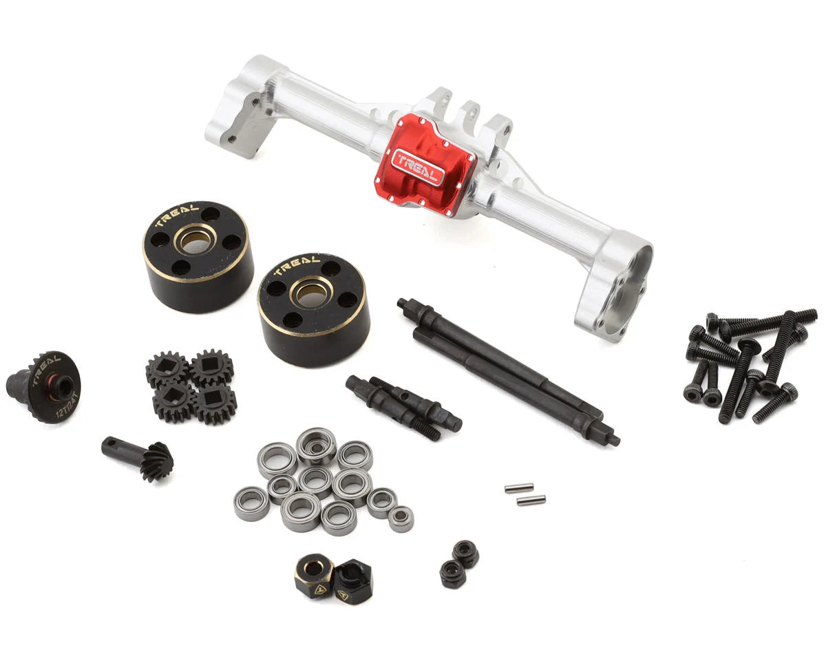 Treal Hobby Aluminum Complete Rear Portal Axle for Traxxas TRX-4M w/Brass Covers - - AMain Distributing