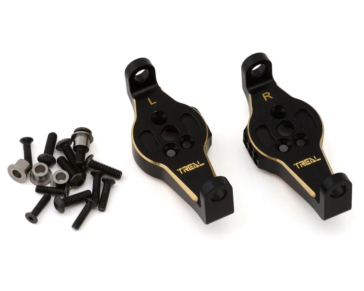 Treal Hobby Brass C-Hub Carriers for Traxxas TRX-4 (Black) (2) (47g)