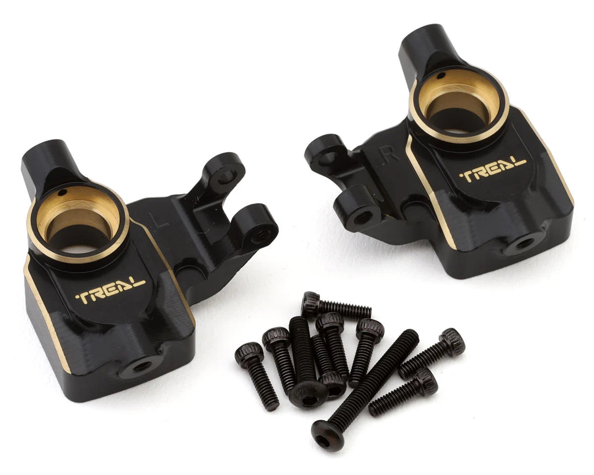Treal Hobby Axial UTB18 Brass Front Steering Knuckles (Black) - stpatty - AMain Distributing