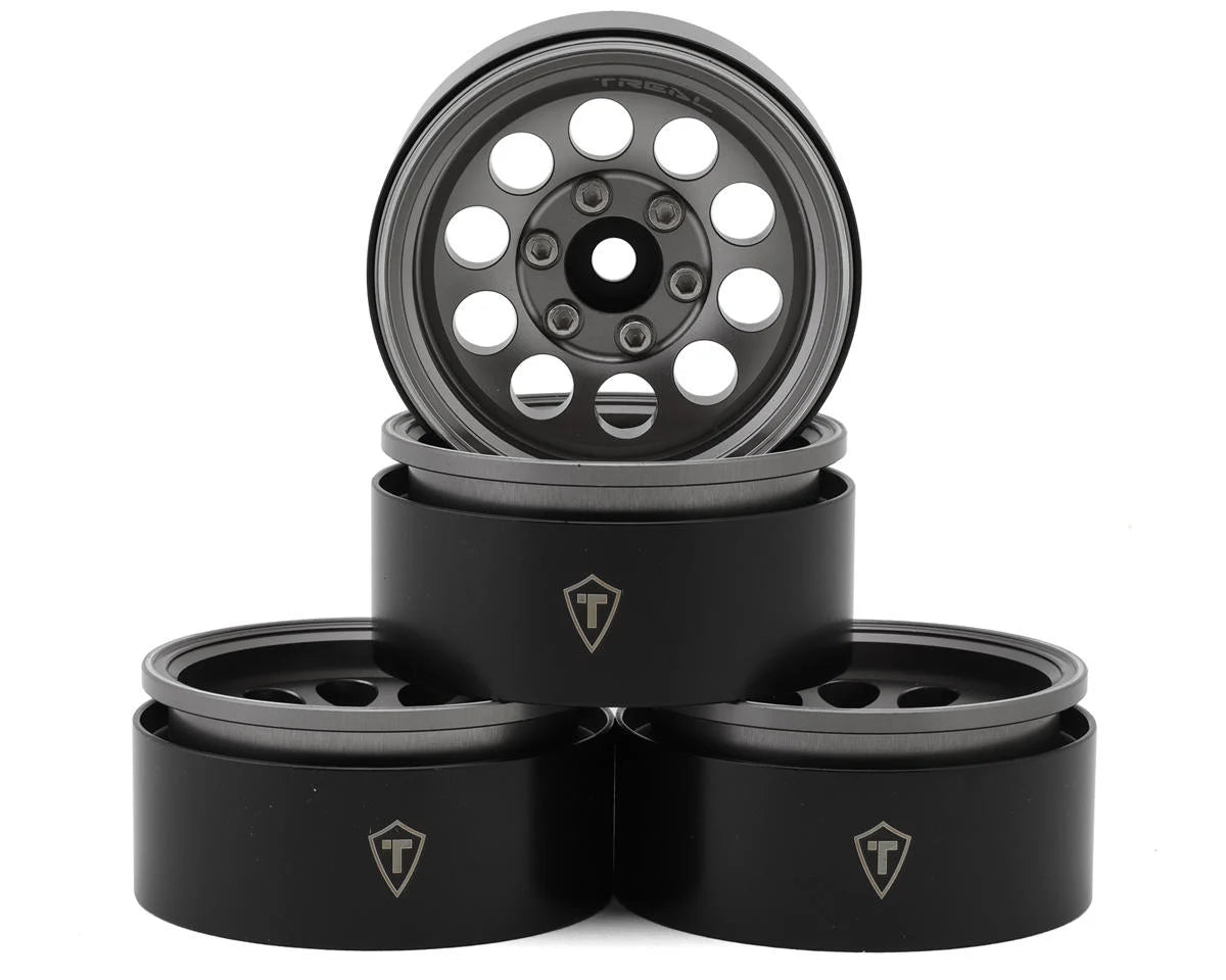 Treal Hobby Type F 1.9" 10-Hole Beadlock Wheels (Grey) (4) - - AMain Distributing