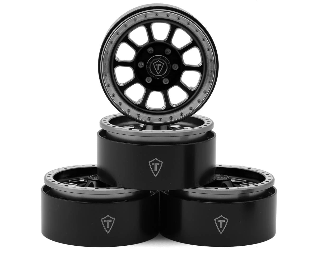 Treal Hobby Type V2 1.9" Beadlock Wheels (Black/Silver) (4) - - AMain Distributing