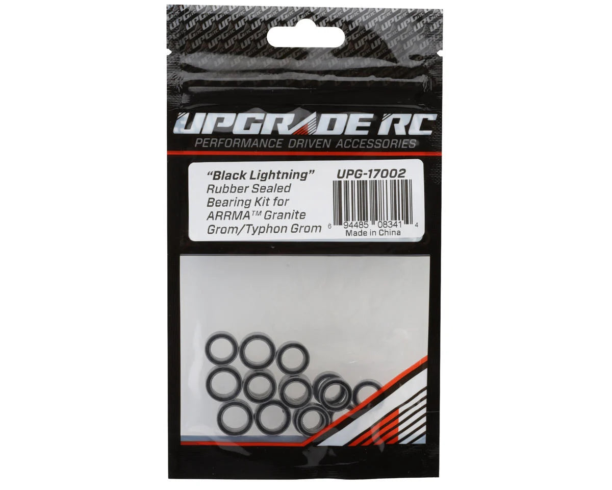 UpGrade RC "Black Lightning" Rubber Sealed Bearing Kit for Arrma® Granite™ Grom/Typhon™ Grom - - AMain Distributing