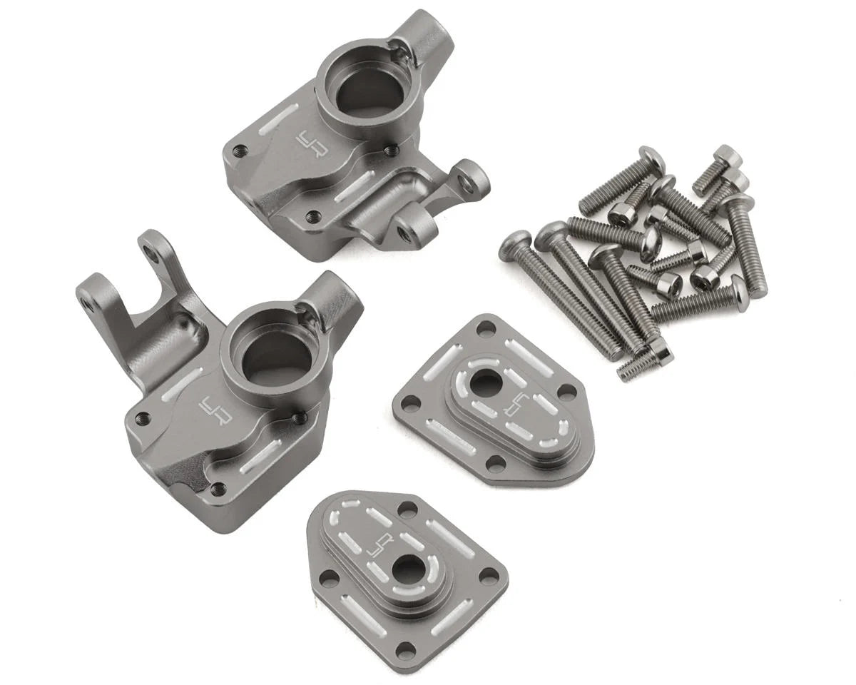 Yeah Racing UTB18 Capra Aluminum Front Steering Knuckle Set (Gunmetal) (2) - stpatty - AMain Distributing