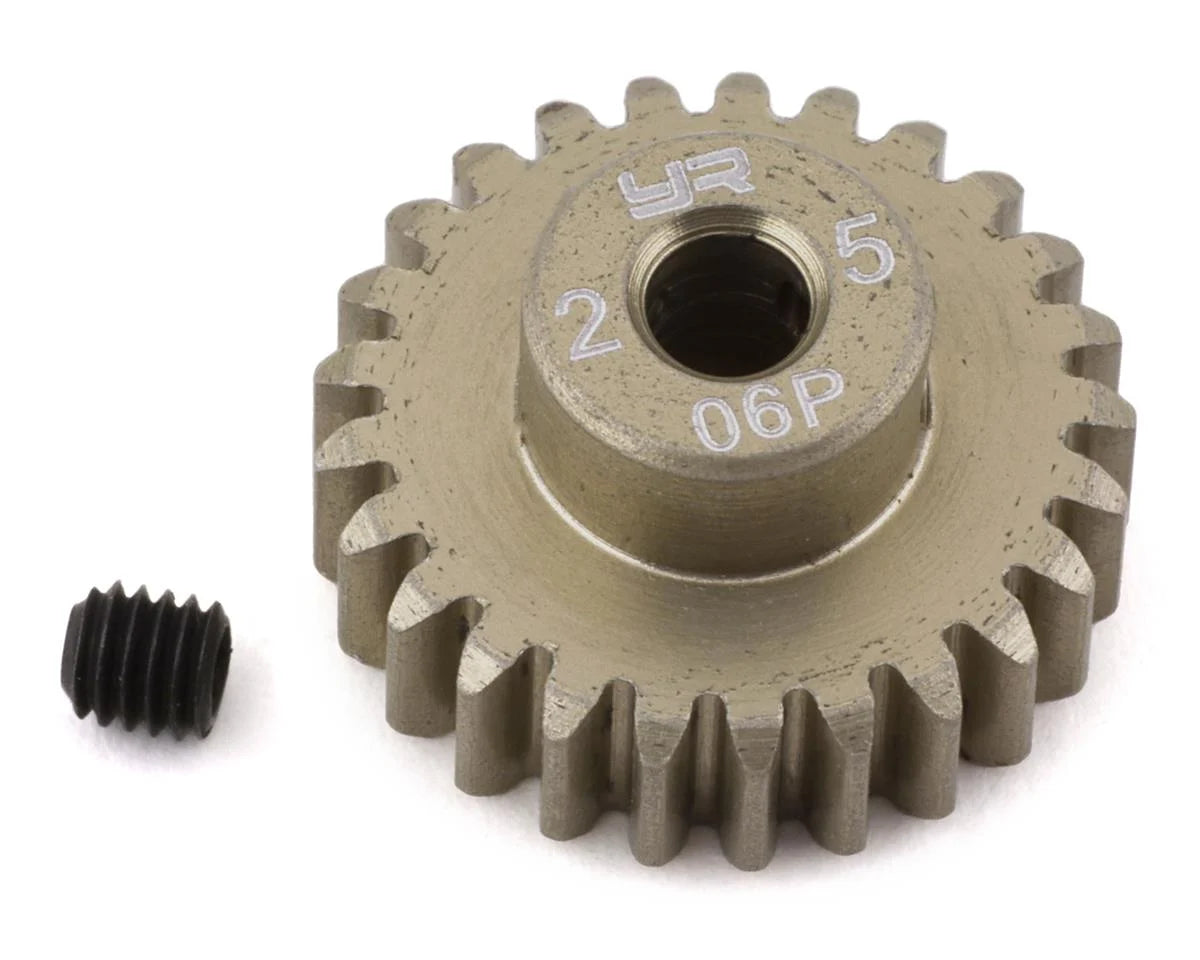 Yeah Racing Mod 0.6 Hard Coated Aluminum Pinion Gear (25T) - stpatty - AMain Distributing