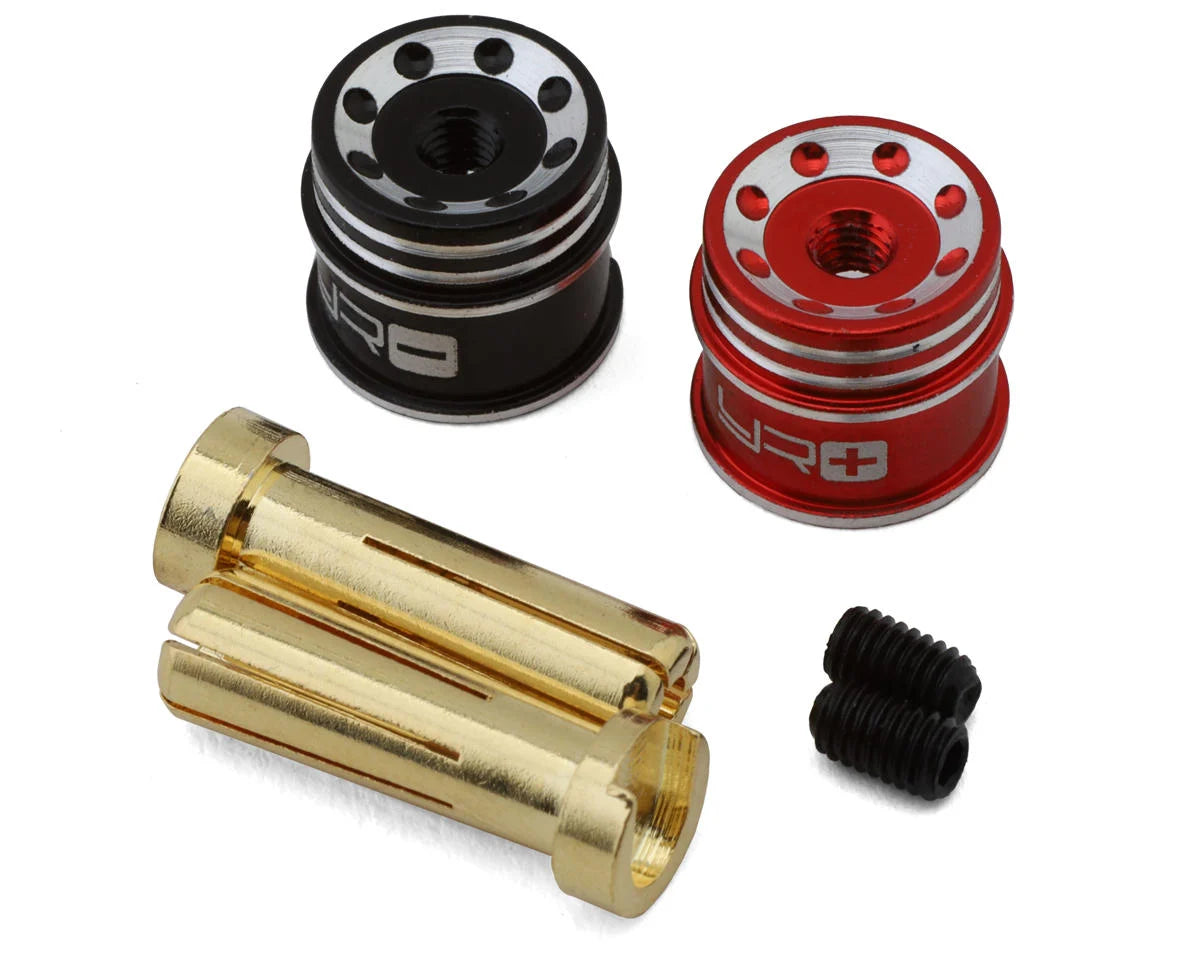 Yeah Racing Heatsink Bullet Plug Grips w/5mm Bullets (Black/Red) - stpatty - AMain Distributing