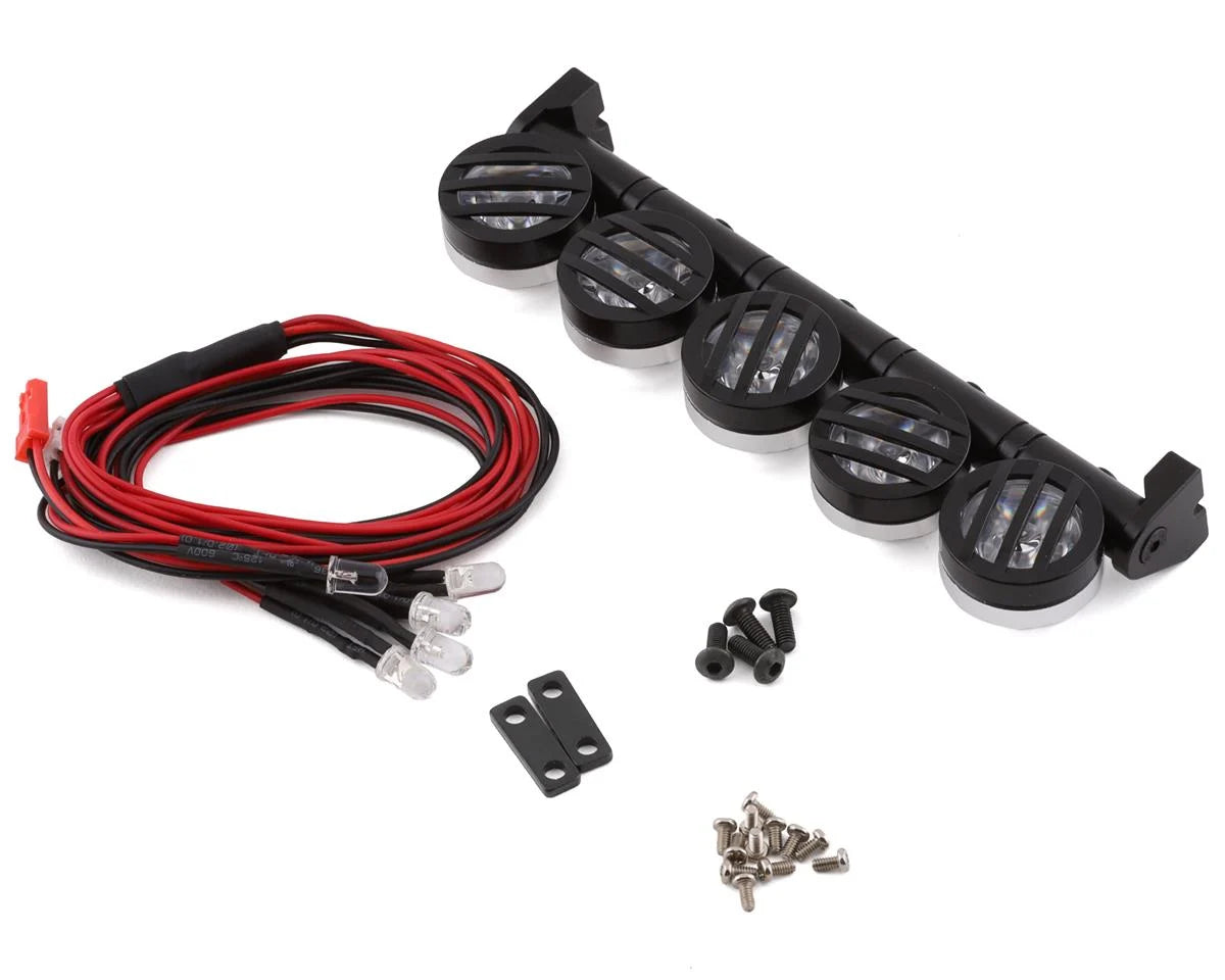 Yeah Racing 125mm Aluminum LED Light Bar w/5 Light Pods (Black) - stpatty - AMain Distributing