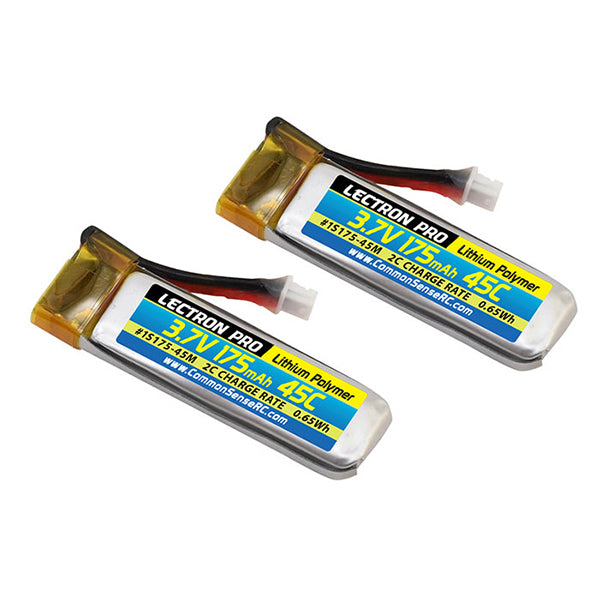 Common Sense RC Lectron Pro 3.7V 175mAh 45C Lipo Battery 2-Pack for Blade 70S - Remote Control Toys - Common Sense RC