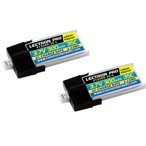 Common Sense RC Lectron Pro 3.7V 300mAh 35C Lipo Battery 2-Pack - Remote Control Toys - Common Sense RC
