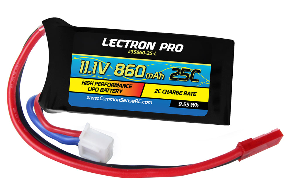 Common Sense RC Lectron Pro 11.1V 860mAH WITH JST CONNECTOR - - Common Sense RC