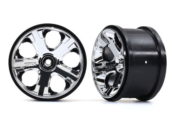 Traxxas 12mm Hex All-Star 2.8" Rear Wheels (2) (Jato, Jato 3.3) (Chrome) - - Traxxas