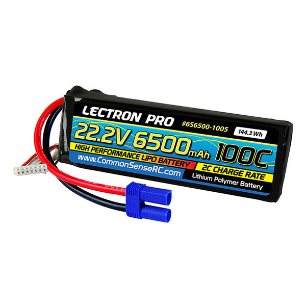 Common Sense RC Lectron Pro 22.2V 6500mAh 100C Lipo Battery with EC5 Connector - Remote Control Toys - Common Sense RC