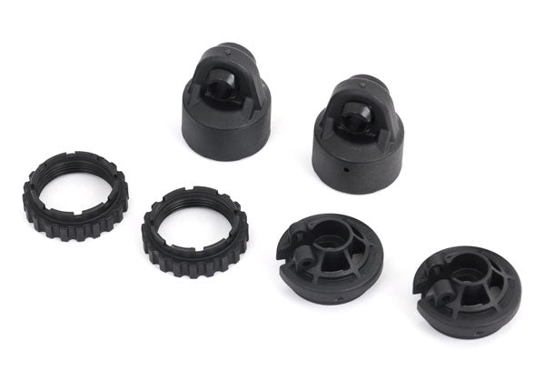 TRAXXAS Shock caps, GT-Maxx® shocks (2)/ spring perch/ adjusters (2) (for 2 shocks) - - Traxxas