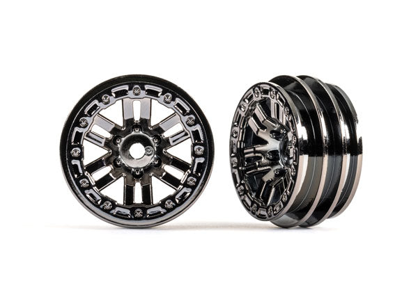 TRAXXAS Wheels, 1.0' (black chrome) (2) - - Traxxas