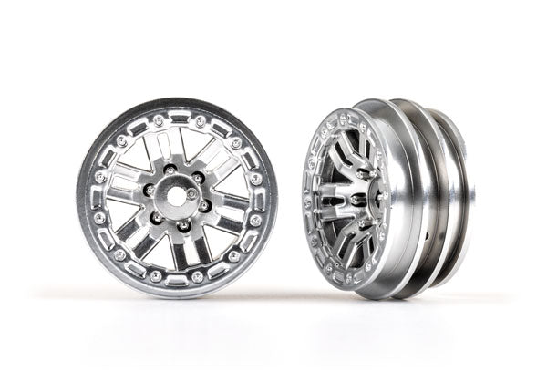 TRAXXAS Wheels, 1.0' (satin chrome) (2) - - Traxxas
