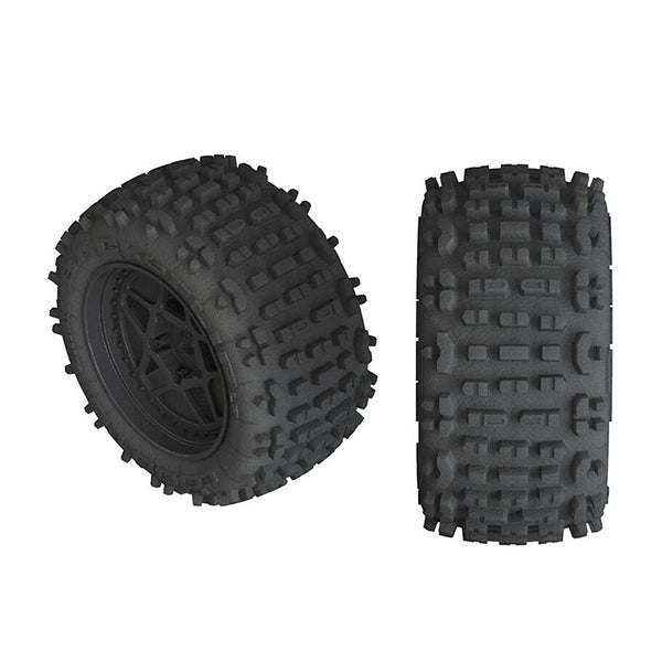 Arrma BLX 4x4 Backflip LP 4S 3.8 Pre-Mounted 1/8 Monster Truck Tires (Black) (2) - Remote Control Toys - Horizon Hobbies, Inc.