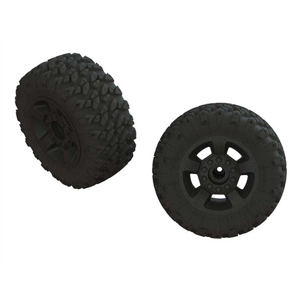 Arrma 1/8 dBoots RAGNAROK MT Front/Rear 2.8 Pre-Mounted Tires, 14mm Hex, Black (2) - Wheel/Tires - Horizon Hobbies, Inc.