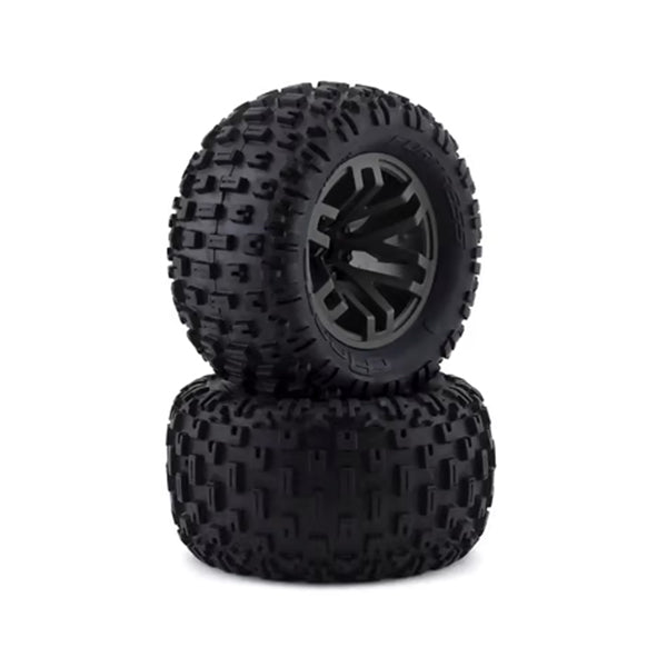 Arrma BLX 4x4 Dboots 'Fortress MT' 1/8 Pre-mounted Tire Set (Gun Metal) (2) - Remote Control Toys - Horizon Hobbies, Inc.