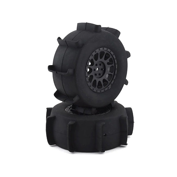 Team Associated Sand Paddle Pre-Mounted Rear Tires w/Method Wheels (Black) w/12mm Hex - Wheel/Tires - Associated Electrics INC