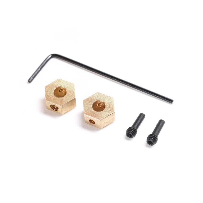 Axial Hex Hub, Brass (2): SCX24, AX24 - - Horizon Hobbies, Inc.