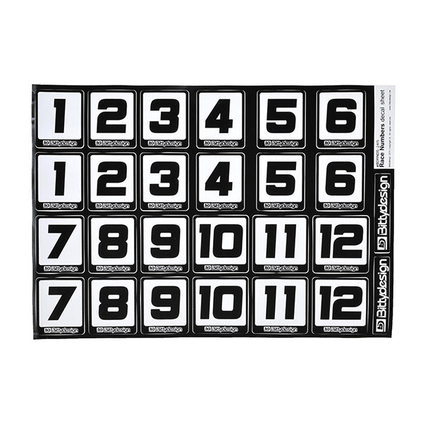 Bittydesign Race Number Decal Sheets - Remote Control Toys - AMain Distributing