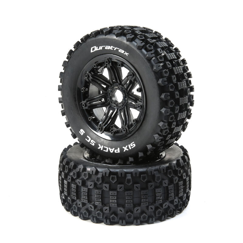 Six Pack 1/5 SC Sport Mounted Black Tires 24mm (2) - - Horizon Hobbies, Inc.