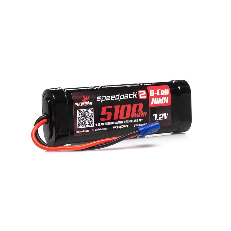 Dynamite "Speedpack2" 6-Cell Flat NiMH Battery w/EC3 Connector (7.2V/5100mAh) - Remote Control Toys - Horizon Hobbies, Inc.