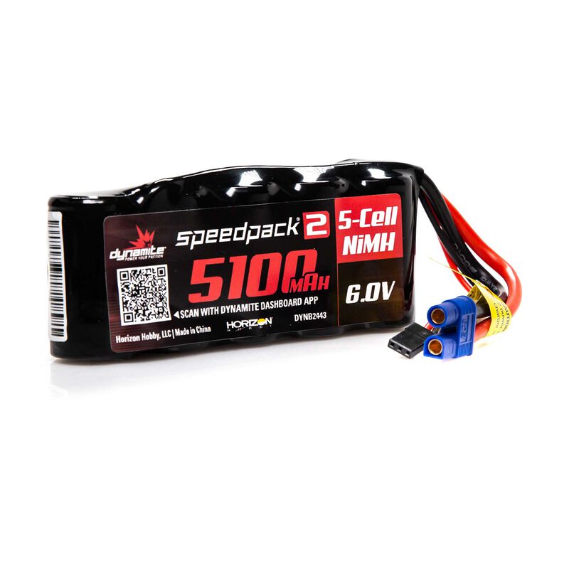 Dynamite Speedpack2 6V 5100mAh 5C NiMH, Flat Receiver Pack - Remote Control Toys - Horizon Hobbies, Inc.