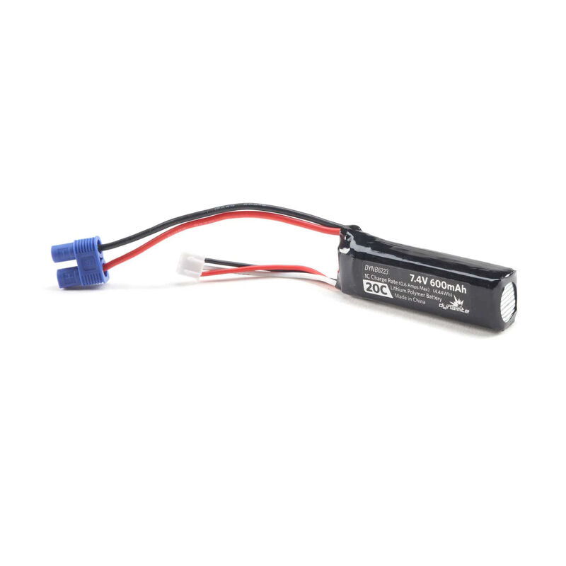 Dynamite 2S LiPo Battery Pack 20C (7.4V/600mAh) - Remote Control Toys - Horizon Hobbies, Inc.