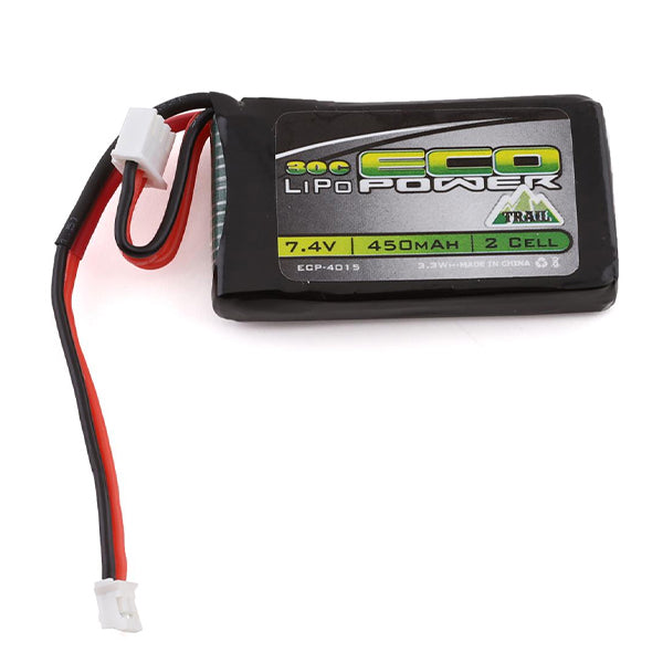 EcoPower "Trail" SCX24 2S 30C LiPo Battery w/PH2.0 Connector (7.4V/450mAh) - Battery - AMain Distributing