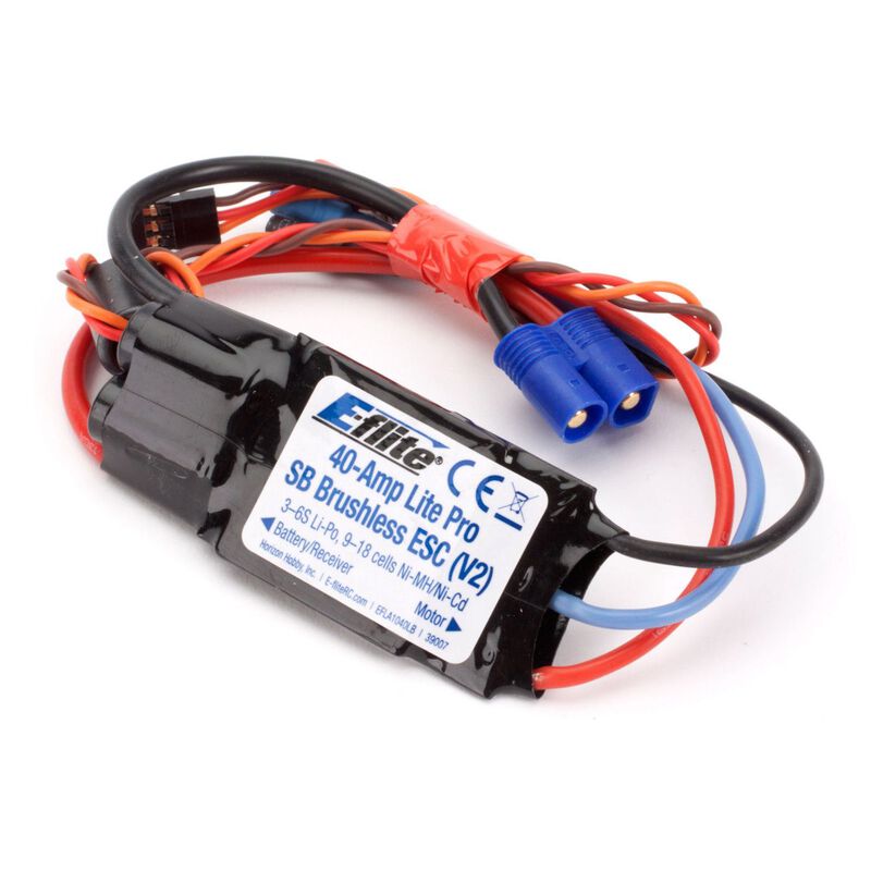 E-flite 40-Amp Lite Pro Switch-Mode BEC Brushless ESC (V2) - Remote Control Toys - Horizon Hobbies, Inc.