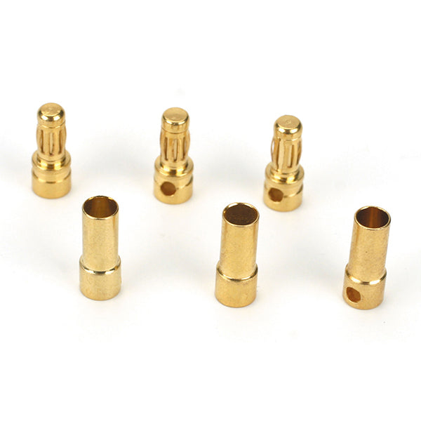 E-flite 3.5mm Gold Bullet Connector Set w/Heatshrink (3 Male/3 Female) - Remote Control Toys - Horizon Hobbies, Inc.