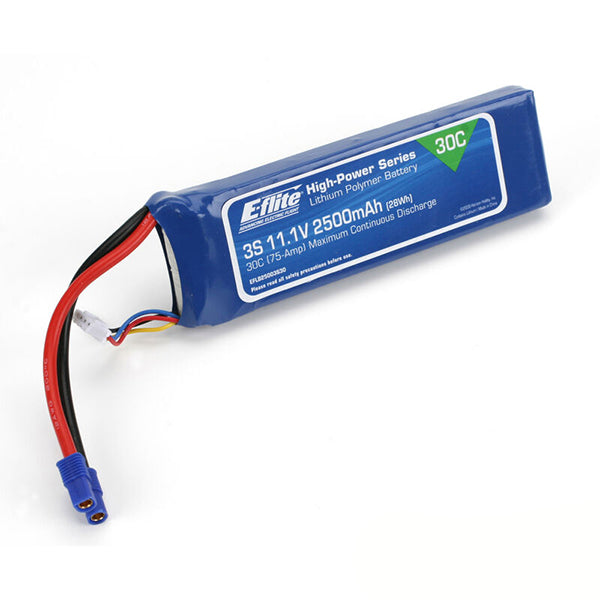 E-flite 11.1V 2500mAh 3S 30C LiPo, Battery: EC3 - Remote Control Toys - Horizon Hobbies, Inc.