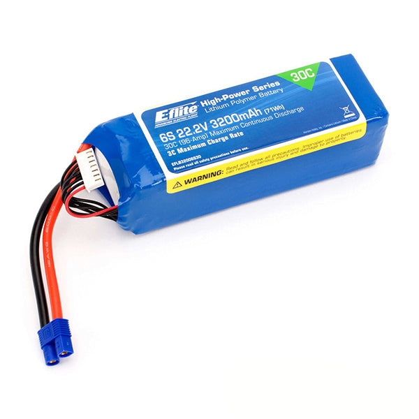 E-flite 3200mAh 6S 22.2V 30C LiPo, 12AWG EC3 - Remote Control Toys - Horizon Hobbies, Inc.